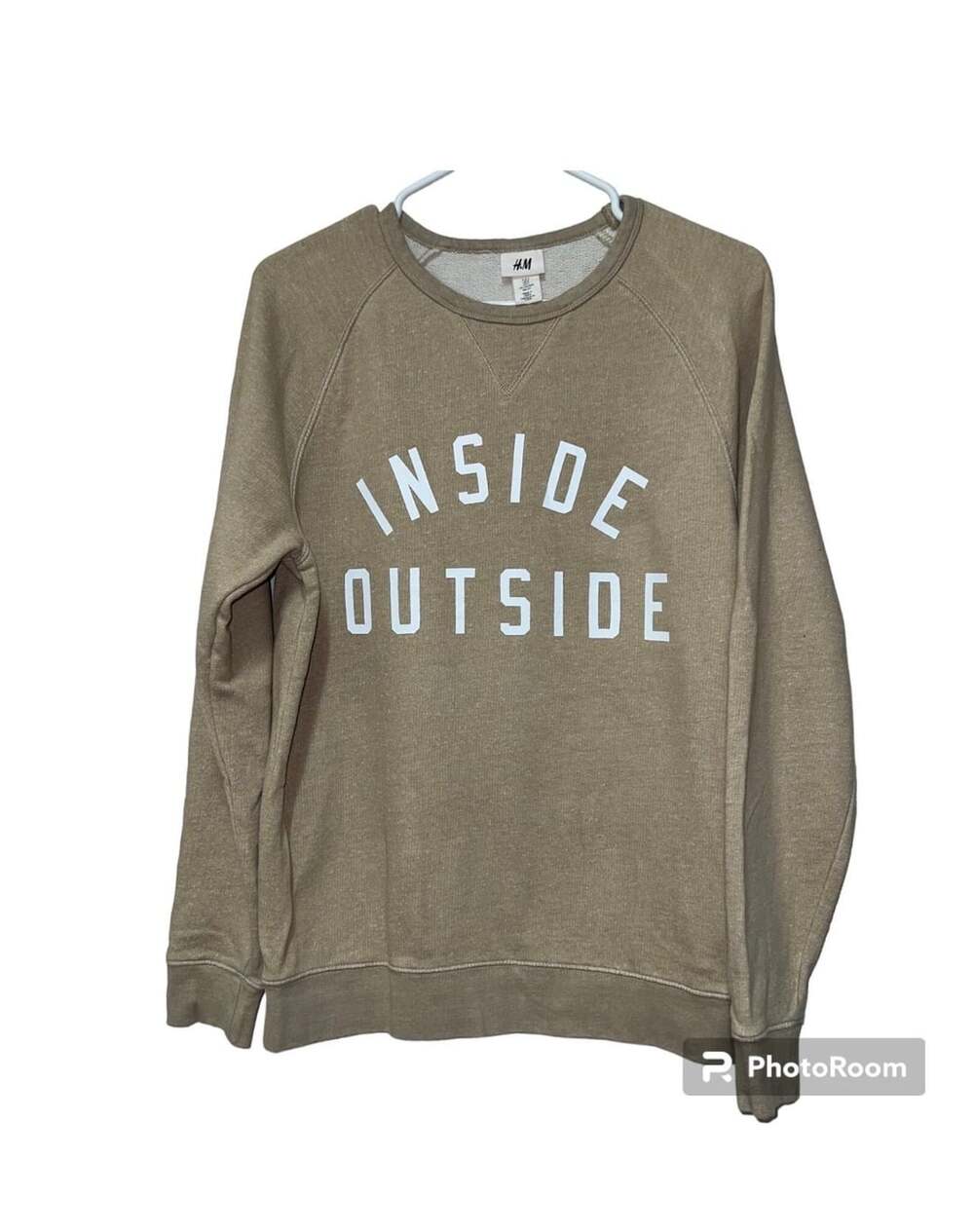 H&M Inside Outside Sweatshirt Size S Tan Crewneck Pullover